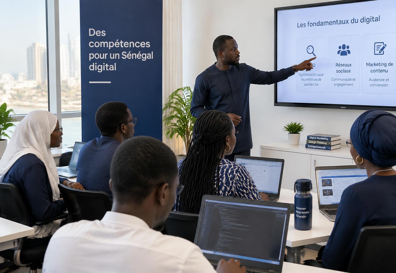 Séance de formation digitale à Dakar